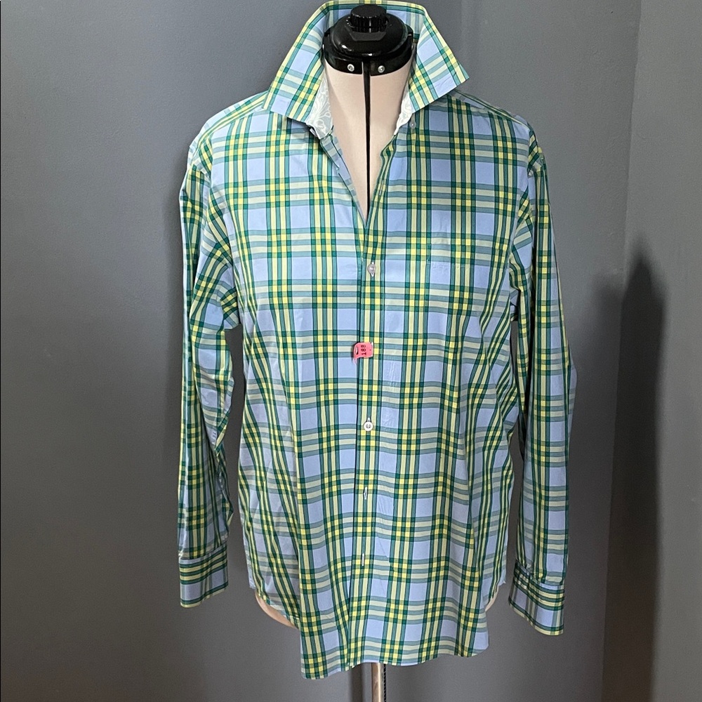 Tommy Bahama Green and Blue Checkered Shirt